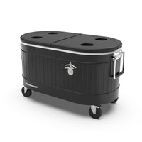 Permasteel 80 qt Rolling Cooler - Black-Spacious 80-quart capacity provides generous storage for 95 to 106 12-oz cans (depending on how you pack your ice)