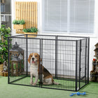 PawHut 6-Panel Heavy Duty Dog Playpen for S/M/L Dogs - 59" x 40" -Made of steel wires and galvanised pipes for stability
