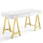 Modway Jettison 55" Office Desk - Gold White-Vintage Writing Desk