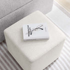 Modway Callum 17" Square Woven Heathered Fabric Upholstered Ottoman - Heathered Weave/Ivory-7