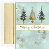 JAM Paper Christmas Cards & Matching Envelopes Set - 7-6/7" x 5-5/8" - Christmas Tree Trio - 18 Pack-Christmas Tree Trio Design