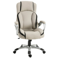 Vinsetto PU Leather Executive Office Chair with Swivel Wheels - Ergonomic-Double-layer padding, 6.75" seat cushion and 5.5" back provide high comfort, great option for long time sitting
