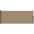 Outsunny Retractable Side Awning - 13' x 6' - Khaki-UV30+ PU-coated garden awning protects from wind, sun, and ultraviolet light
