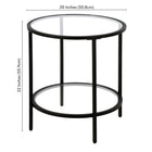 Hudson&Canal Sivil 20"W Round Side Table with Glass Shelf - Blackened Bronze-8