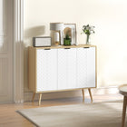 HOMCOM Modern 36" L Sideboard Buffet Cabinet - Natural Wood-Fits dining room, kitchen, living room, or other limited spaces needing a bit more storage