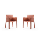 Manhattan Comfort Vogue 23.43" Modern Faux Leather Upholstered Dining Chair - Clay - Set of 2-Modern Dining Chair Perfect for Dining and Home Office Use. Set of 2