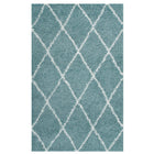 Modway Toryn Diamond Lattice Shag Area Rug - 8 ft W x 10 ft L - Aqua Blue/Ivory-Diamond Trellis Shag Area Rug