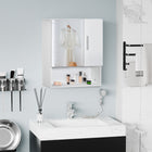 Kleankin Wall Mount Bathroom Mirror Cabinet - White-Ample storage shelves meet different requirements