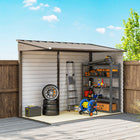Outsunny 4.6' x 9' Steel Outdoor Storage Shed - Brown-Two ventilation slots to keep the inside dry and fresh
