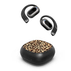 MyBat Design Lab Open Ear Bluetooth Earbuds - Black And Leopard Print-Open ear fit to stay aware of your surroundings while enjoying music