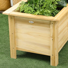 Outsunny Wood Raised Planter Box - 47" L x 47" W x 20" H - Natural-Provides enough room to place or plant your plants 