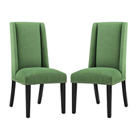 Modway Baron Fabric Dining Chair - Green - 2 Pack-Elegant Modern Dining Side Chair