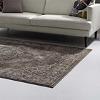 Modway Gamela Rustic Vintage Ornate Floral Medallion Area Rug - 5 ft W x 8 ft L - Antique Light/Dark Brown-Gripping Rubber Underside