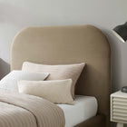 Modway Keynote Performance Velvet Curved Twin Platform Bed - Taupe-MDF Frame