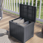 Suncast Small Deck Box with Storage Seat - 22 Gal. - Cyberspace-Durable resin material is engineered for strength and durability.