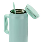 General Supply Goods + Co Goods + Co Stainless Steel Mega Tumbler - 1.35 L - Mint-Twist-off lid with matching reusable straw for easy sipping