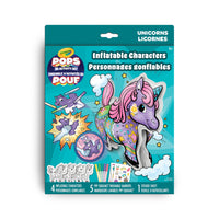 Crayola POPS 3D Inflatable Characters Activity Set - Unicorns-POPS INFLATABLE CHARACTERS: Features 4 Inflatable 3D Characters, 1 Sticker Sheet, and 5 Pip-Squeaks Washable Markers
