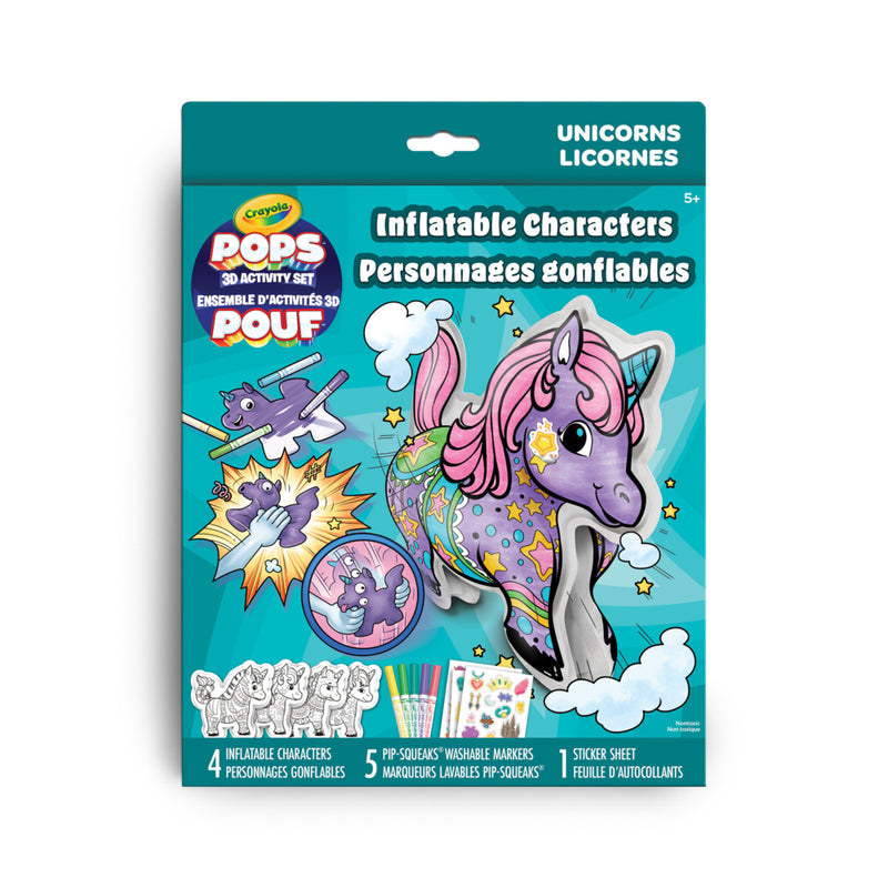 unicorn Joho Lowe 23ｇエクリプスケース入りスティール Crayola POPS 3D Inflatable Characters Activity Set - Unicorns