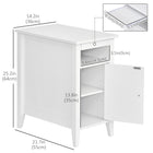 HOMCOM Narrow Side Table - White-The open drawer can be pulled out to place things