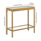 Hudson&Canal Alexis 24"W Rectangular Side Table - Brass-9