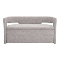 Zuo Papua Storage Bench - Grey-Comfy and durable polyester fabric