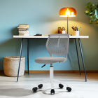 Homy Casa Grey Fabric Swivel Desk Chair-8