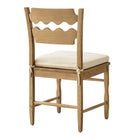 Modway Jax Oak Wood Dining Chair With Wavy Razor Back and Cushion - Weathered Oak Linen-Sturdy Side Stretchers