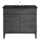 Modway Render 36" Bathroom Vanity - Charcoal/Black-Ceramic Sink Basin