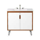 Modway Energize 36" Bathroom Vanity - Cherry-White-White-Assembly Required