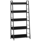HOMCOM Modern Bookshelf Storage with 5-Tier Wide Shelving - Black-Solid MDF board and iron pipe in stylish design for years of stable use 