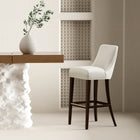 Manhattan Comfort Beever 18.9" Modern Chenille Upholstered Barstool - Cream-Upholstered in Luxurious Chenille with Foam Padding