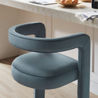 Modway Winslow Performance Velvet Bar Stool - Cadet Blue-Stainless Steel Footrest