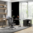 HOMCOM 3 Drawer Mobile Lateral Filing Cabinet with Open Shelves - Black-With the 4 caster wheels you can move the cabinet easily and the two with brakes to keep it stable 