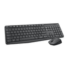 Logitech MK235 Wireless Keyboard & Mouse Combo - Grey - English (920-007897)-Familiar keyboard with full-size arrow keys and number pad, English