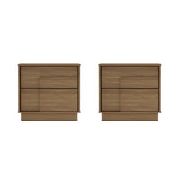 Manhattan Comfort Horizon 21.7" Modern Nightstand 2-Piece Set - Maple-Modern Nightstand for Bedroom and Living Room Use. Set of 2
