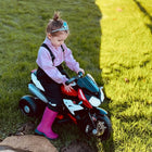 Qaba 6V Kids Electric 3-Wheel Motorcycle with Music and Headlights - Red-Colour: Red 