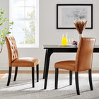 Modway Duchess Vinyl Dining Chair - Tan - 2 Pack-Non-Marking Foot Caps