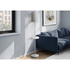 Monarch Specialties 62" H Contemporary Floor Lamp - Grey Metal / White Marble-With a USB port included on the elegant, white marble-look metal shelf to conveniently charge your device within easy reach
