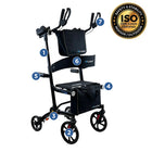 Journey UPWalker Premium Lite Upright Mobility Walker - Black-Includes padded height-adjustable armrests for a more ergonomic fit