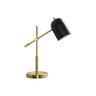 Monarch Specialties 18" H Contemporary Table Lamp - Brass Metal / Black Shade-Stylish and contemporary 18"h table lamp featuring a sleek brass metal base with a fixed arm and a chic black shade, perfect as a functional task lamp or fashionable lighting accent