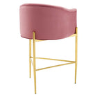 Modway Savour Tufted Performance Velvet Bar Stool - Dusty Rose-No Assembly Required