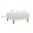 Modway Zoya Down Filled Overstuffed Ottoman - Ivory-Down Blend Filled