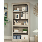 Sauder Arch 5-Shelf Bookcase - Chalked Chestnut-Adjustable shelving: Three adjustable shelves for flexible storage options. Each adjustable shelf has a maximum weight capacity of 25 lb