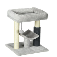 PawHut 19"  Activity Centre  Cat Tree with Sisal Scratching Post - Grey-Sisal rope posts satisfy your cat's urge to scratch, deterring them from using furniture 