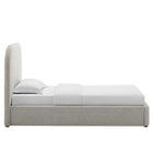 Modway Keynote Upholstered Fabric Curved Twin Platform Bed - Heathered Weave Light Grey-LVL Legs