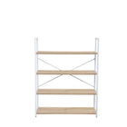 Simply 4-Tier Bookcase - White-Metal frame with wood grain shelves