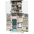 HOMCOM 64" H Kitchen Pantry Cabinet with Adjustable Shelves - White-Adjustable shelves allow for personalized storage solutions 