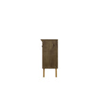 Manhattan Comfort Yonkers 62.99" Mid-Century Modern Sideboard - Rustic Brown-Fashionable Framed Base Splayed Legs made from Solid Wood for Extra Durability