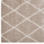 Modway Toryn Diamond Lattice Shag Area Rug - 5 ft W x 8 ft L - Beige/Ivory-Stain Resistant / Easy To Clean