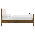Modway Maven Full Size Boucle Upholstered Platform Bed - Feather Walnut-Wood Slat Support